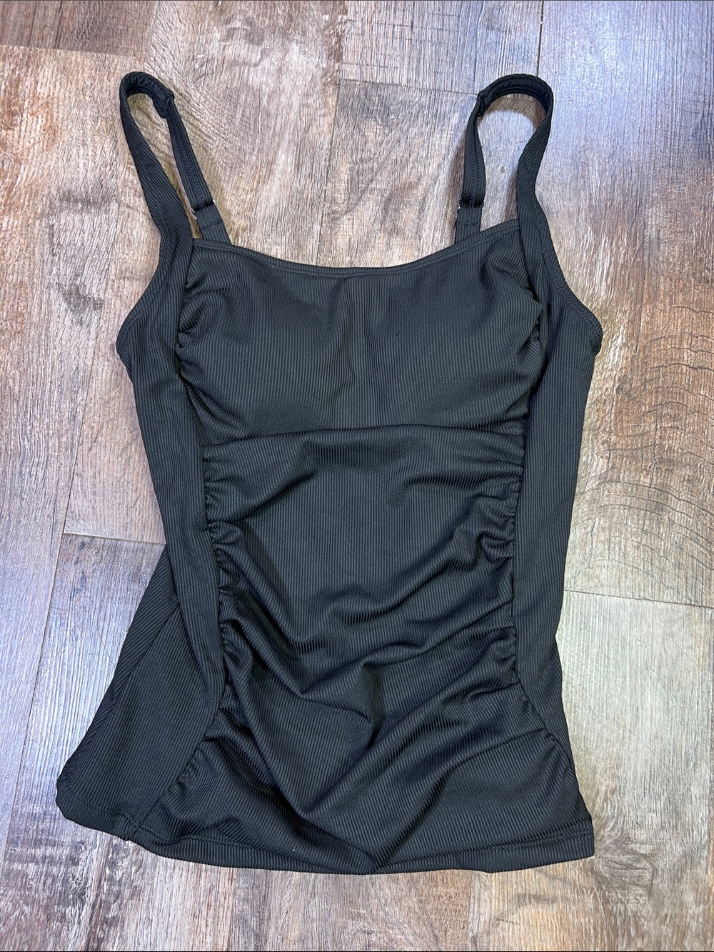Cupshe Black Ruched tankini top